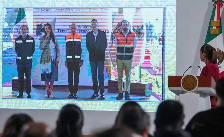 Sheinbaum da banderazo a tramo ferroviario Querétaro-Irapuato