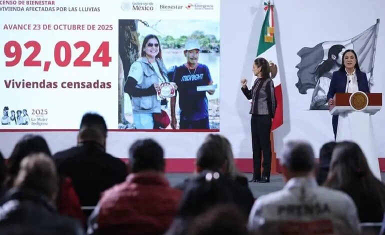 Suman más de 92 mil viviendas censadas tras lluvias: Ariadna Montiel