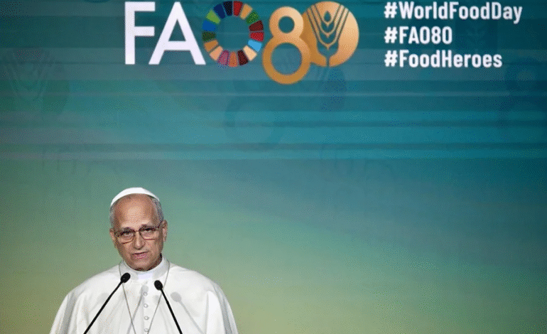 El papa León XIV denuncia ante la FAO el uso «cruel» del hambre como «arma de guerra» y la situación en Gaza